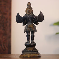 Brass Garuda Standing Black Rustic Finish -15"