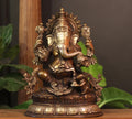 Brass Ganesh Sitting 15"