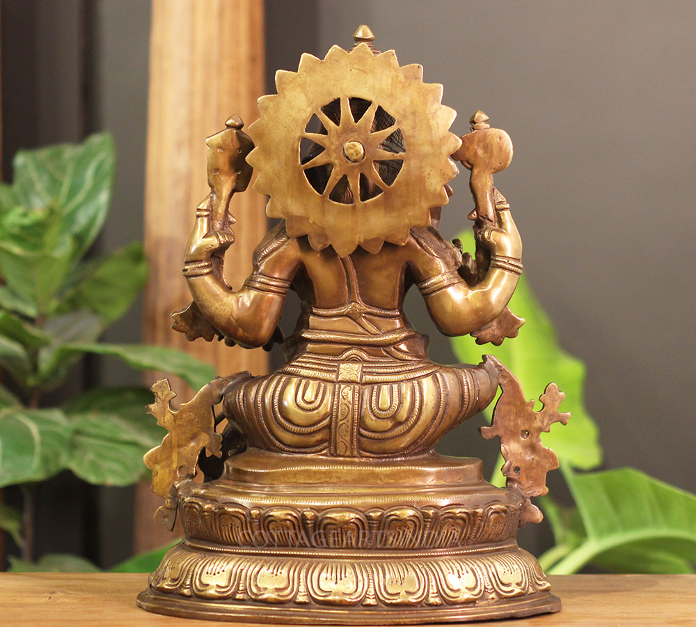 Brass Ganesh Sitting 15"