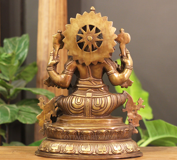 Brass Ganesh Sitting 15"