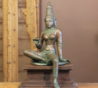 Bronze Finished Brass Parvati 18” With Wooden Stand