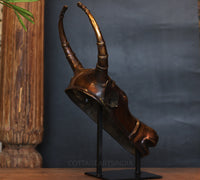 Brass Antique Finish Bull Head Table Decor