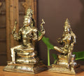 Brass Shiva Parvati Sitting Idol