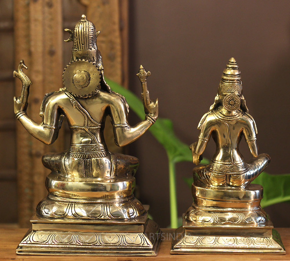 Brass Shiva Parvati Sitting Idol
