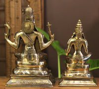 Brass Shiva Parvati Sitting Idol