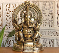 Brass Prabhawal Ganesh Sitting 19"