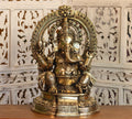 Brass Prabhawal Ganesh Sitting 19"