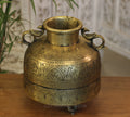Brass Vintage Carved Planter