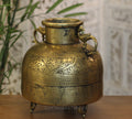 Brass Vintage Carved Planter