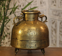 Brass Vintage Carved Planter