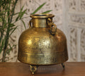 Brass Vintage Carved Planter