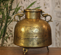 Brass Vintage Carved Planter