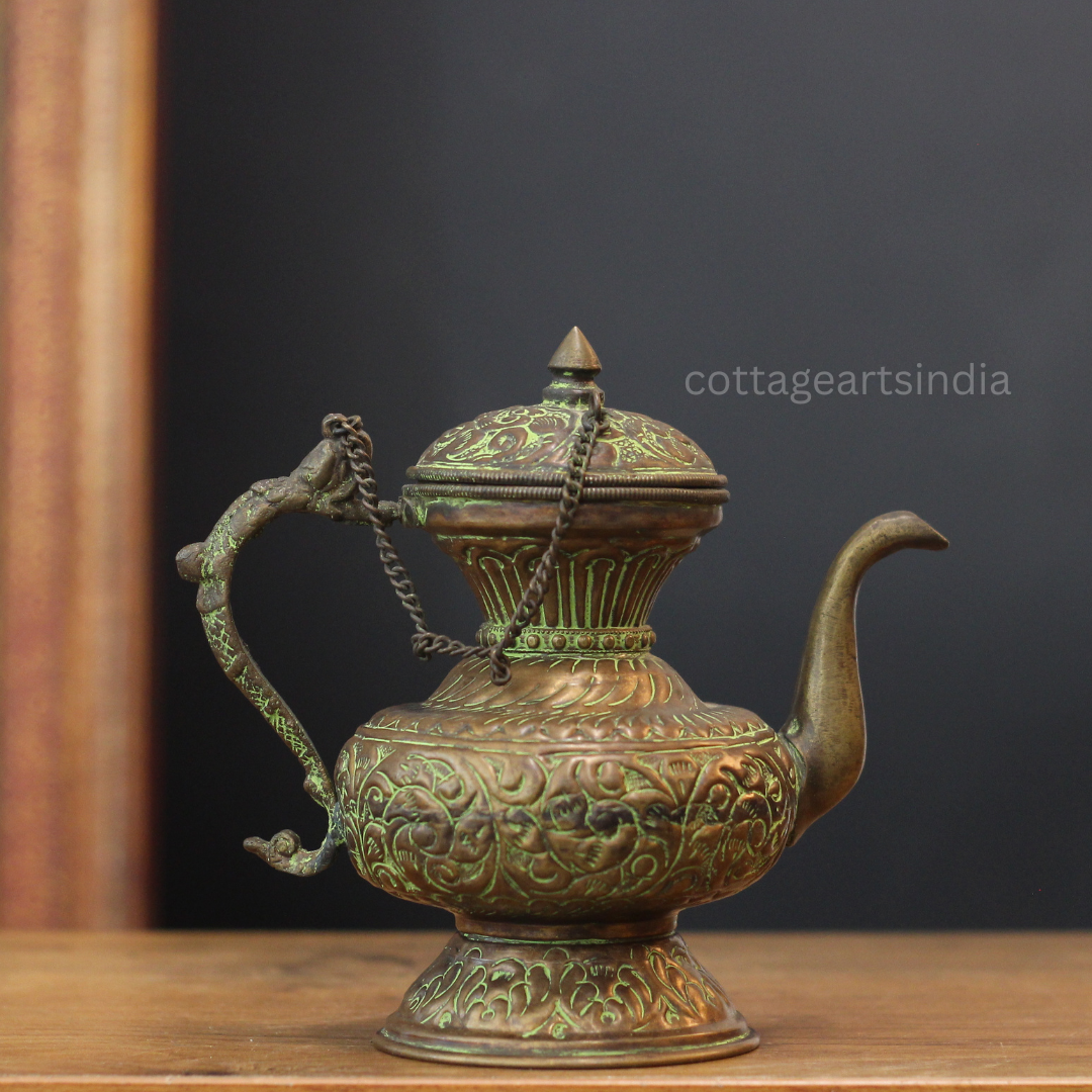 Antique Copper Tibetan Teapot | Handcrafted Home Decor