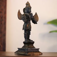 Brass Garuda Standing Black Rustic Finish -15"