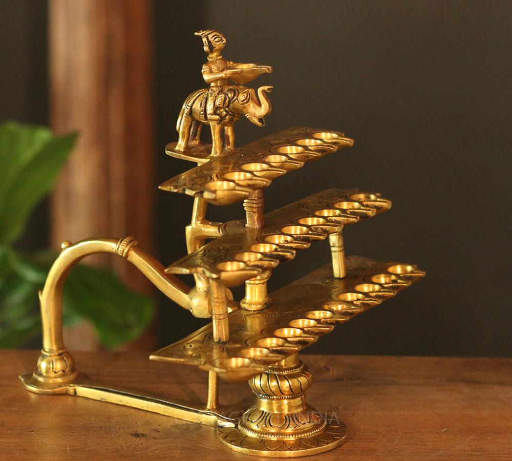 Brass 28 Diya Aarti