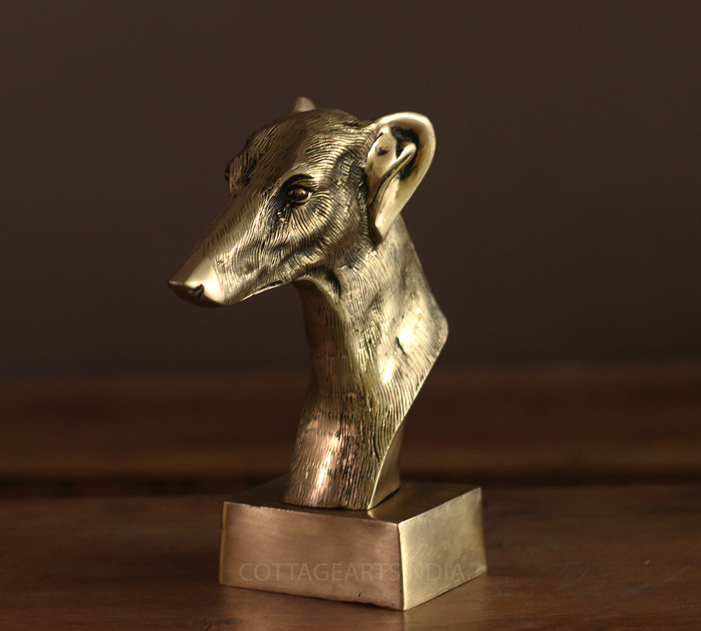 Brass Dog Bust