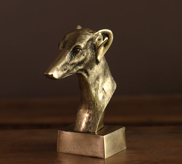 Brass Dog Bust