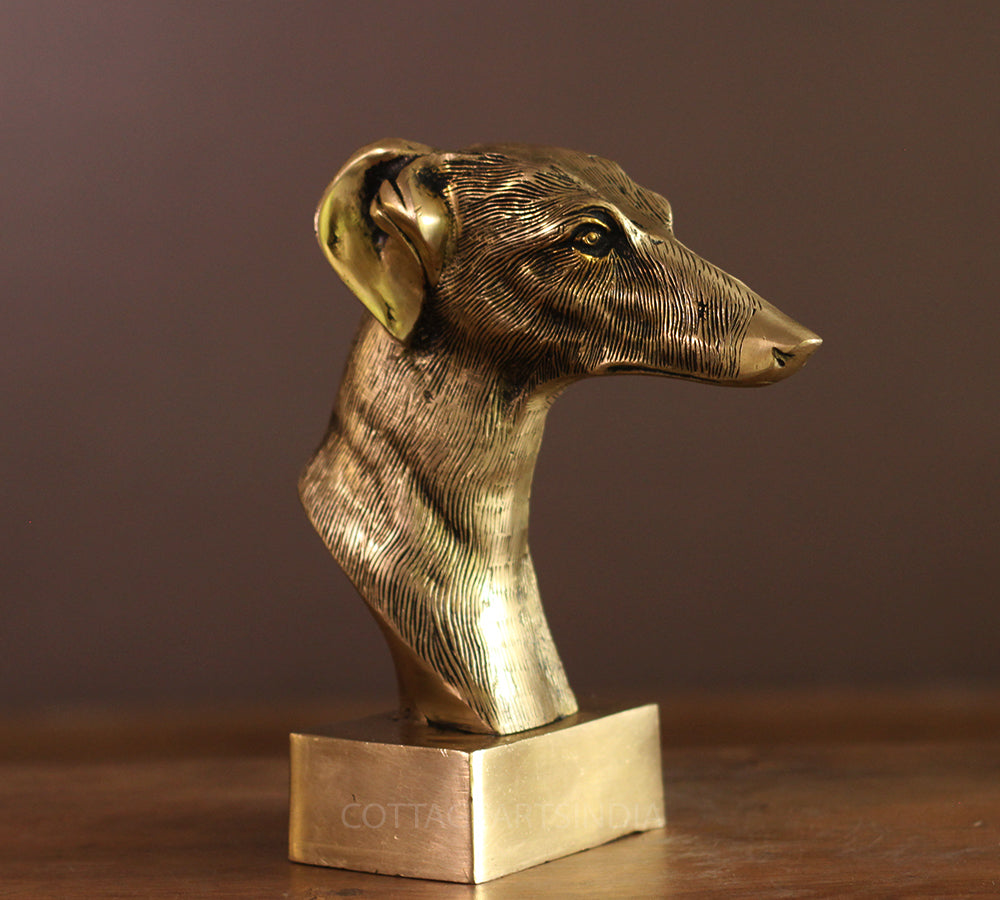 Brass Dog Bust