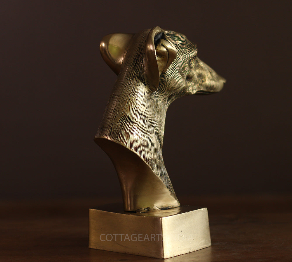 Brass Dog Bust
