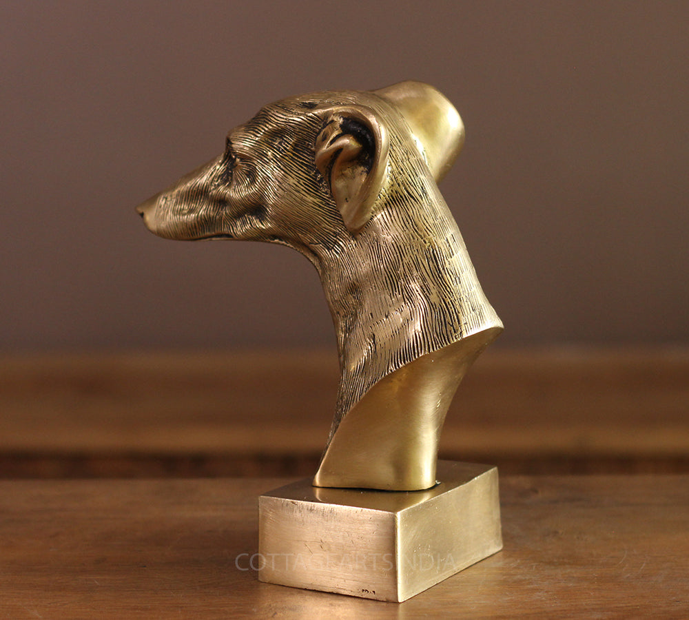 Brass Dog Bust
