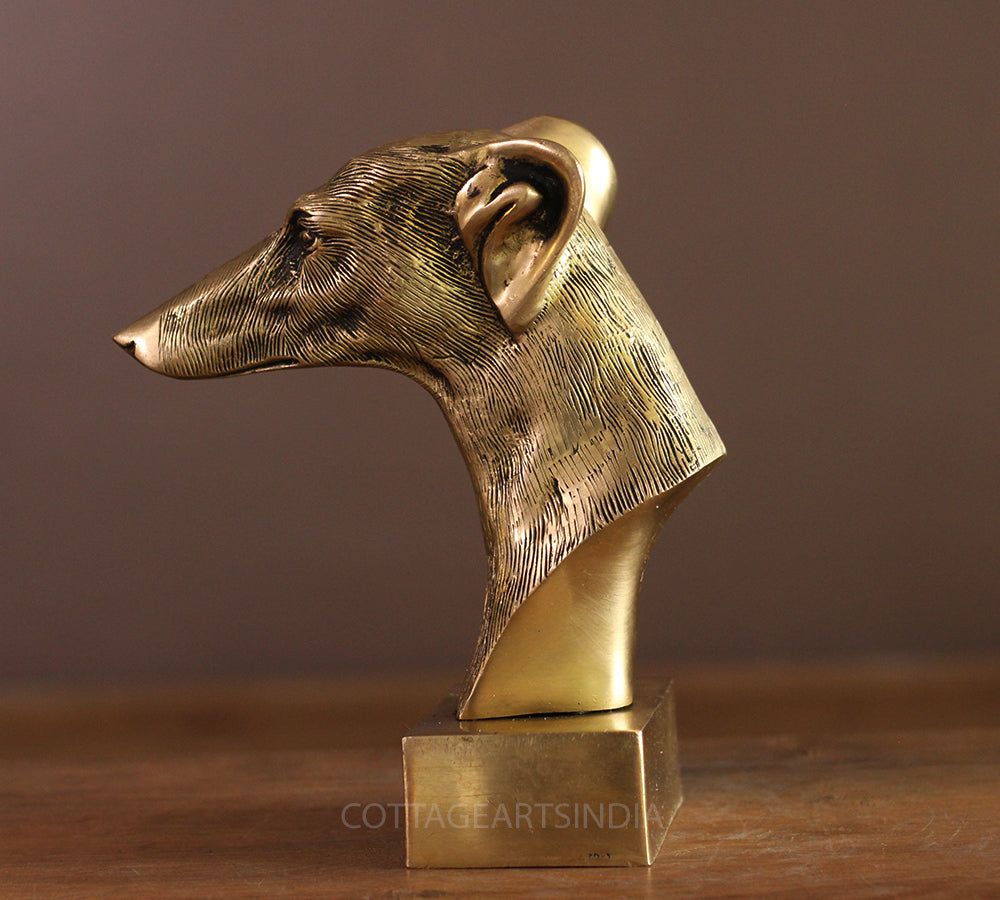 Brass Dog Bust