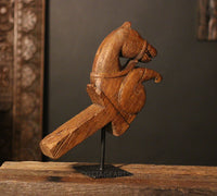 Vintage Teak Wood Horse Bust Sculpture