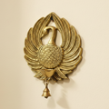 Handcrafted Brass Peacock Wall Hanging with Diya & Bell | Traditional Indian Wall Décor