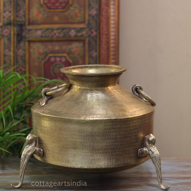 Brass Vintage Carved Planter