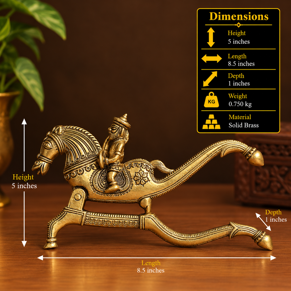 Brass Nutcracker Horse Design