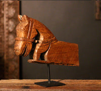 Vintage Hand-Carved Teak Wood Horse