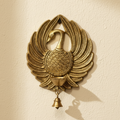 Handcrafted Brass Peacock Wall Hanging with Diya & Bell | Traditional Indian Wall Décor