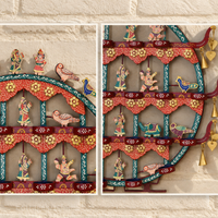 Wall Hanging Wrought Iron Painted Toran T- light Holder