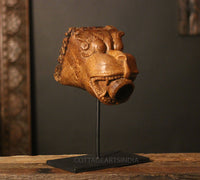 Vintage Wooden Yali Face Sculpture