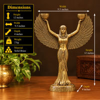 Brass Egyptian Goddess Isis Candle Stand