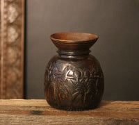 Wooden Vintage Pot Tribal Carved