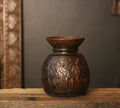 Wooden Vintage Pot Tribal Carved
