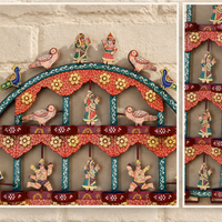 Wall Hanging Wrought Iron Painted Toran T- light Holder