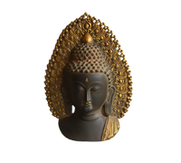 Brass Buddha Face Rustic Black