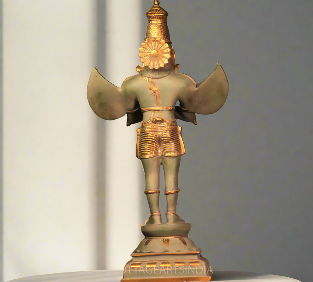 Brass Garuda Standing  Rustic 25"