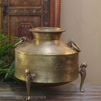 Brass Vintage Carved Planter