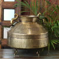Brass Vintage Carved Planter