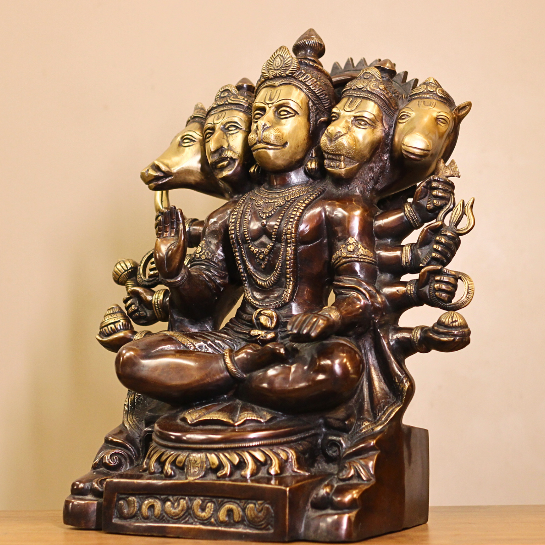 Brass Panchmukhi Hanuman 16"inches