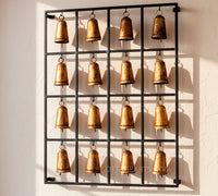 16 Bell Iron Frame Wall Hanging | Decorative Entrance & Console Wall Decor