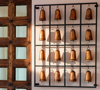 16 Bell Iron Frame Wall Hanging | Decorative Entrance & Console Wall Decor