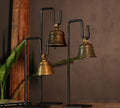 Vintage Brass Bells Set of 3 on Stand
