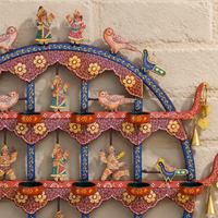 Wall Hanging Wrought Iron Painted Toran T- light Holder