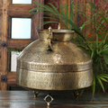 Brass Vintage Carved Planter