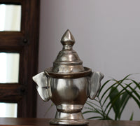 Set of Five Brass Mukhlingams in Silver Finish