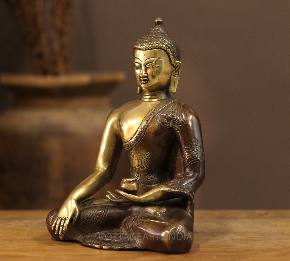 Brass Buddha 9"