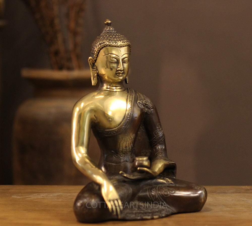 Brass Buddha 9"
